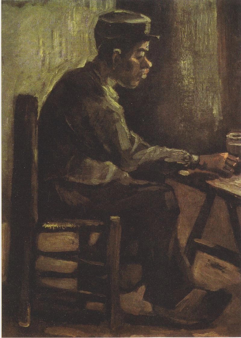   43-Vincent van Gogh-Contadino, seduto al tavolo - Kröller-Müller Museum, Otterlo